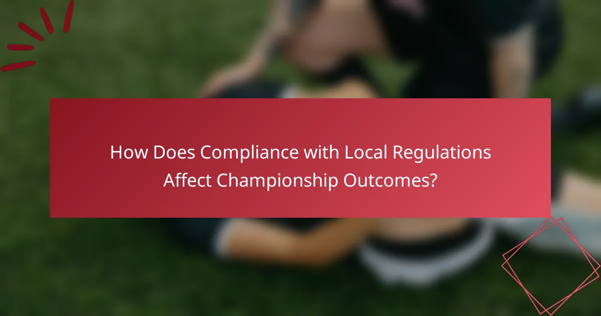 How Does Compliance with Local Regulations Affect Championship Outcomes?
