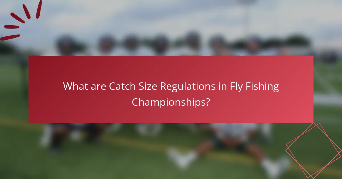 What are Catch Size Regulations in Fly Fishing Championships?