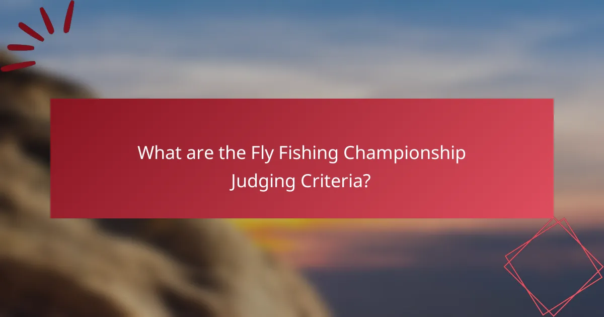What are the Fly Fishing Championship Judging Criteria?