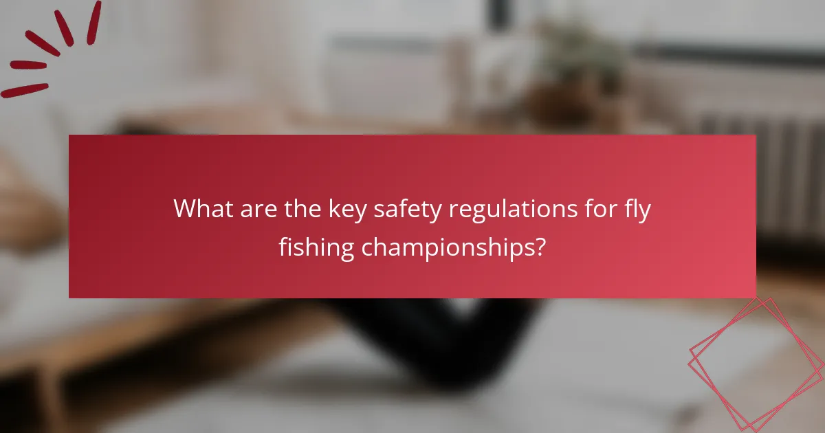 What are the key safety regulations for fly fishing championships?