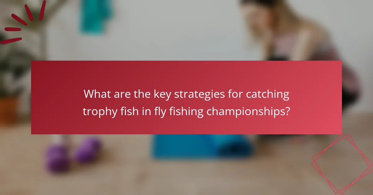 What are the key strategies for catching trophy fish in fly fishing championships?
