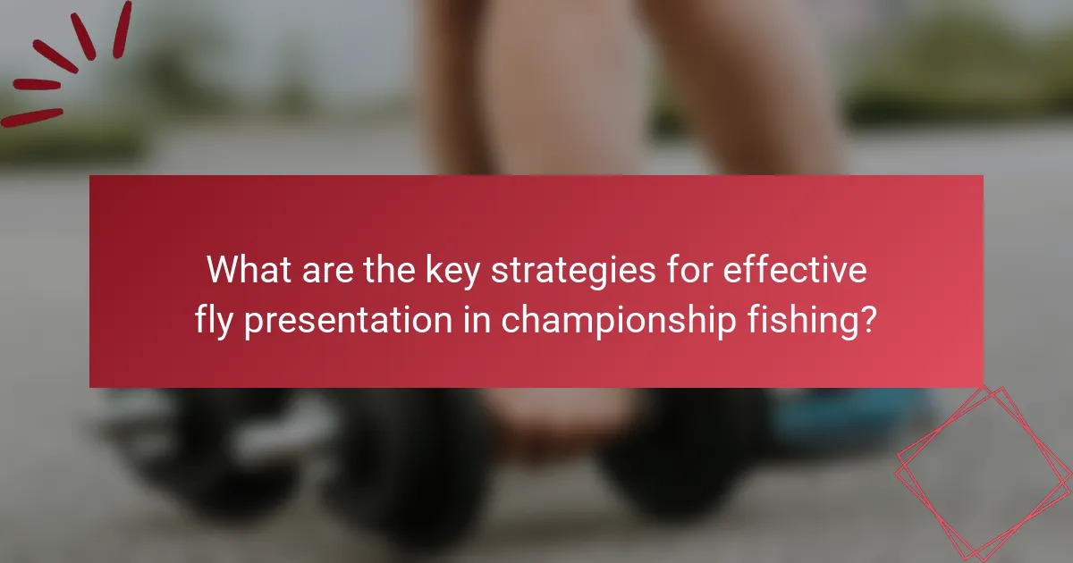 What are the key strategies for effective fly presentation in championship fishing?