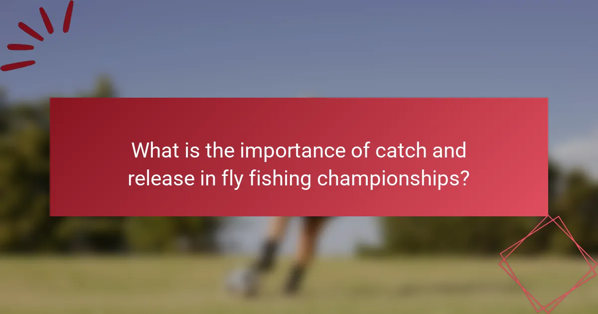What is the importance of catch and release in fly fishing championships?