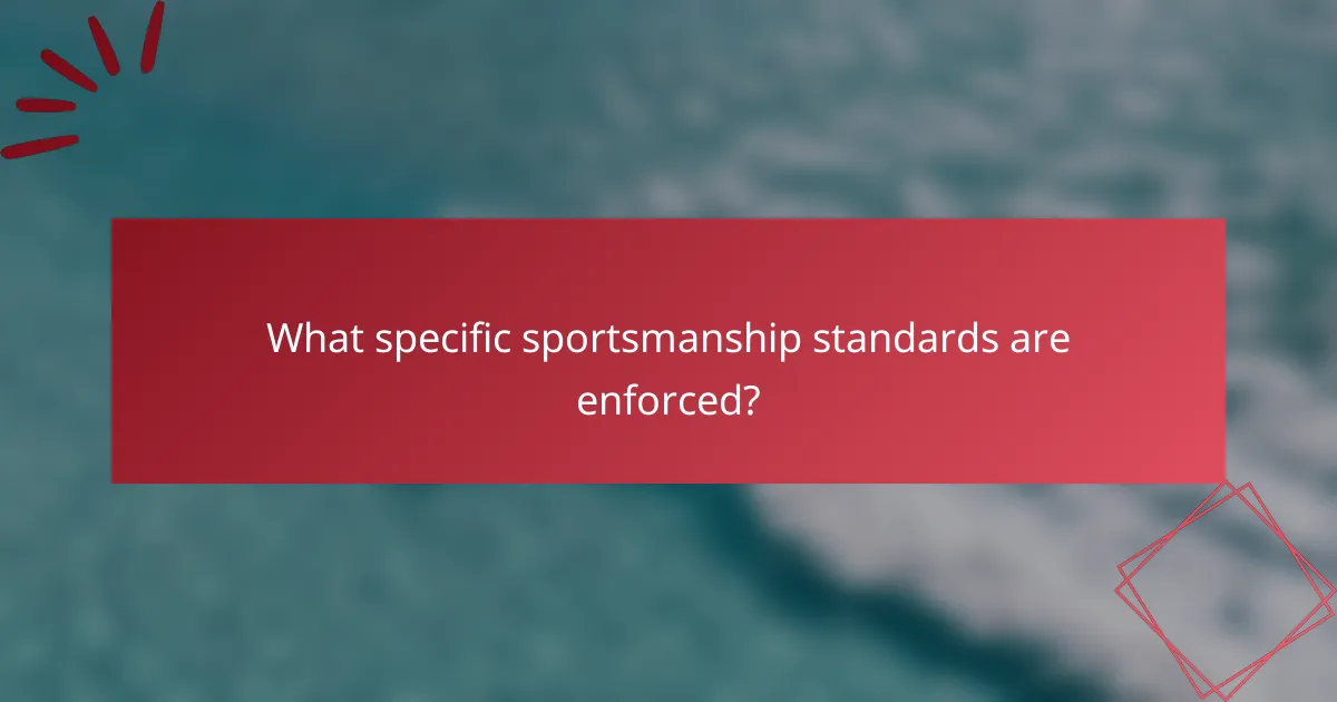 What specific sportsmanship standards are enforced?