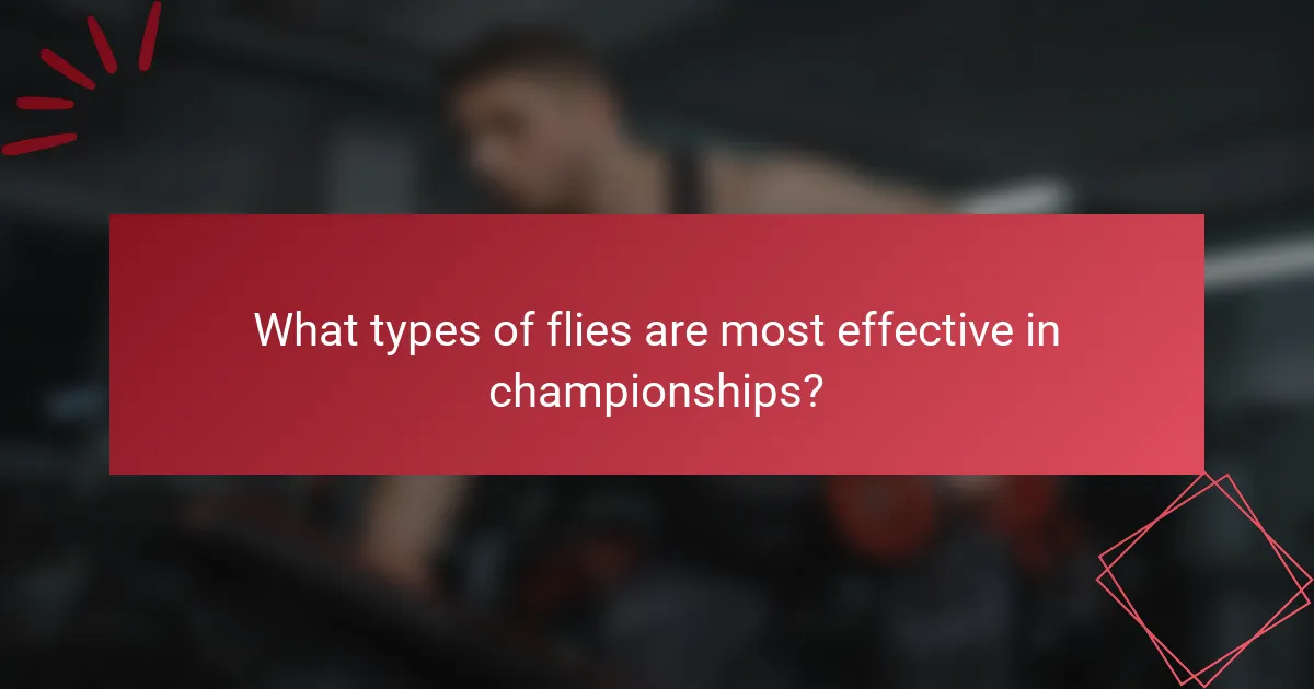 What types of flies are most effective in championships?
